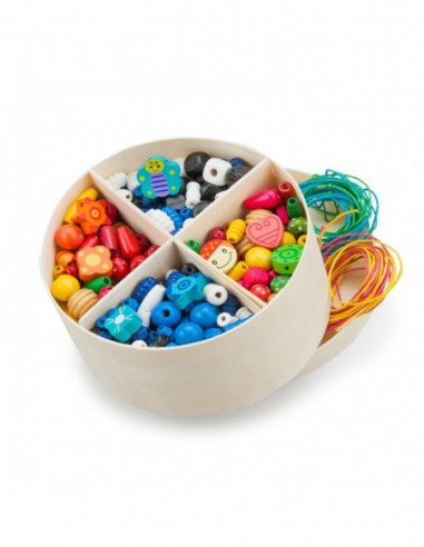 New Classic Toys Drewniane koraliki - 260 gram Edukacyjne