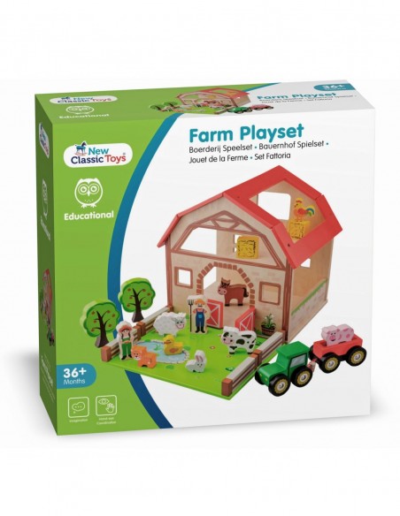 New Classic Toys Zestaw drewniana farma Edukacyjne