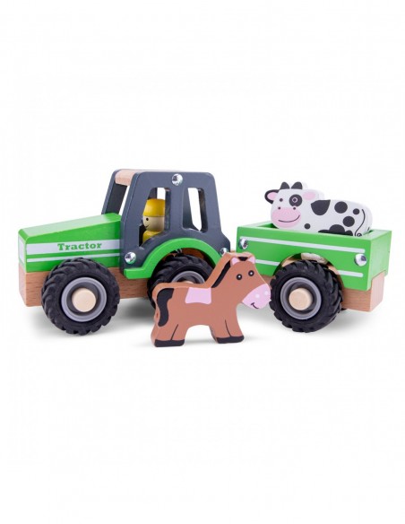 New Classic Toys Traktor z przyczepą - zwierzęta Pojazdy