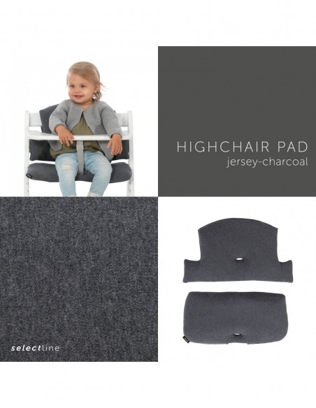 hauck wkładka Alpha Select jersey charcoal Krzesełka do karmienia