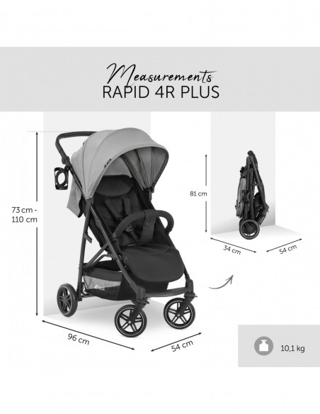 hauck wózek Rapid 4R Plus Grey Wózki spacerowe